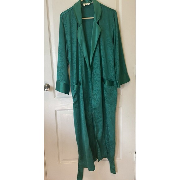 Vintage Victoria’s Secret Gold Label Emerald Green Robe Size Small - Picture 2 of 8